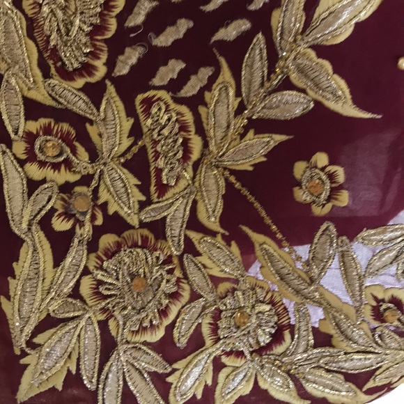 Party/Eid maroon shalwar kameez - Picture 2 of 6